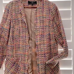 Anthropologie x Helene Berman scallop trim, tweed jacket.